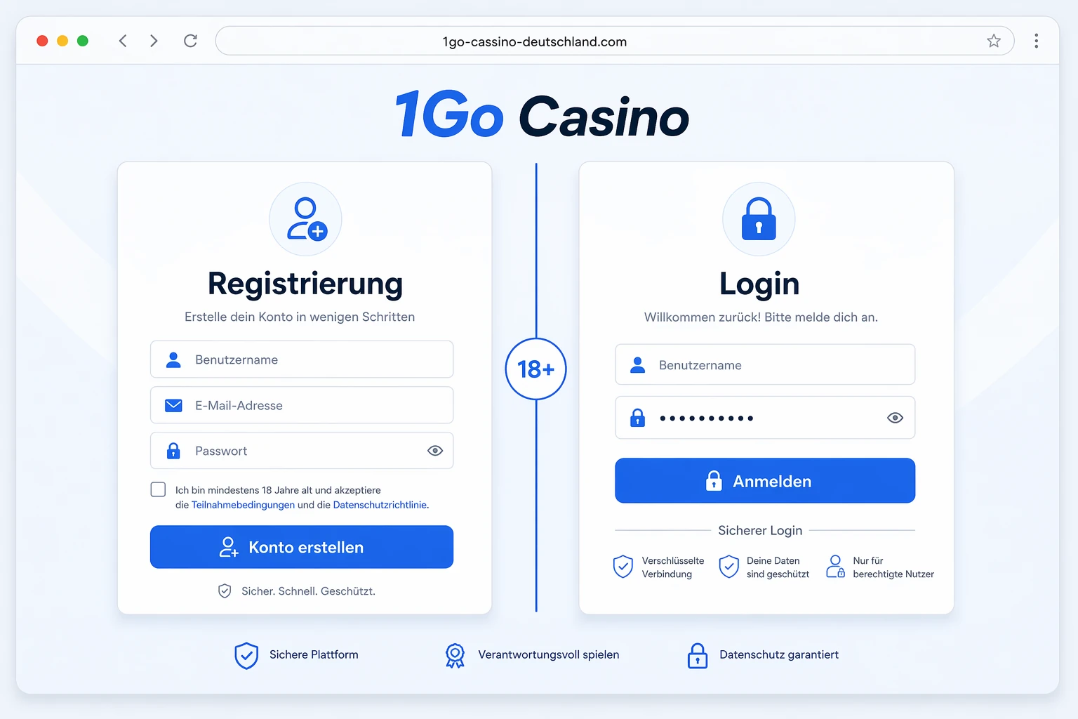 Registrierung vs. Login